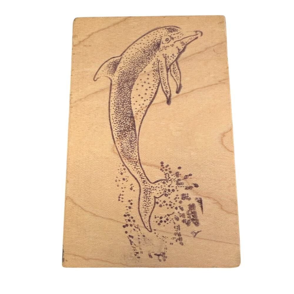 Dolphin Jumping Out Of Water Large Custom Unbranded Rubber Stamp